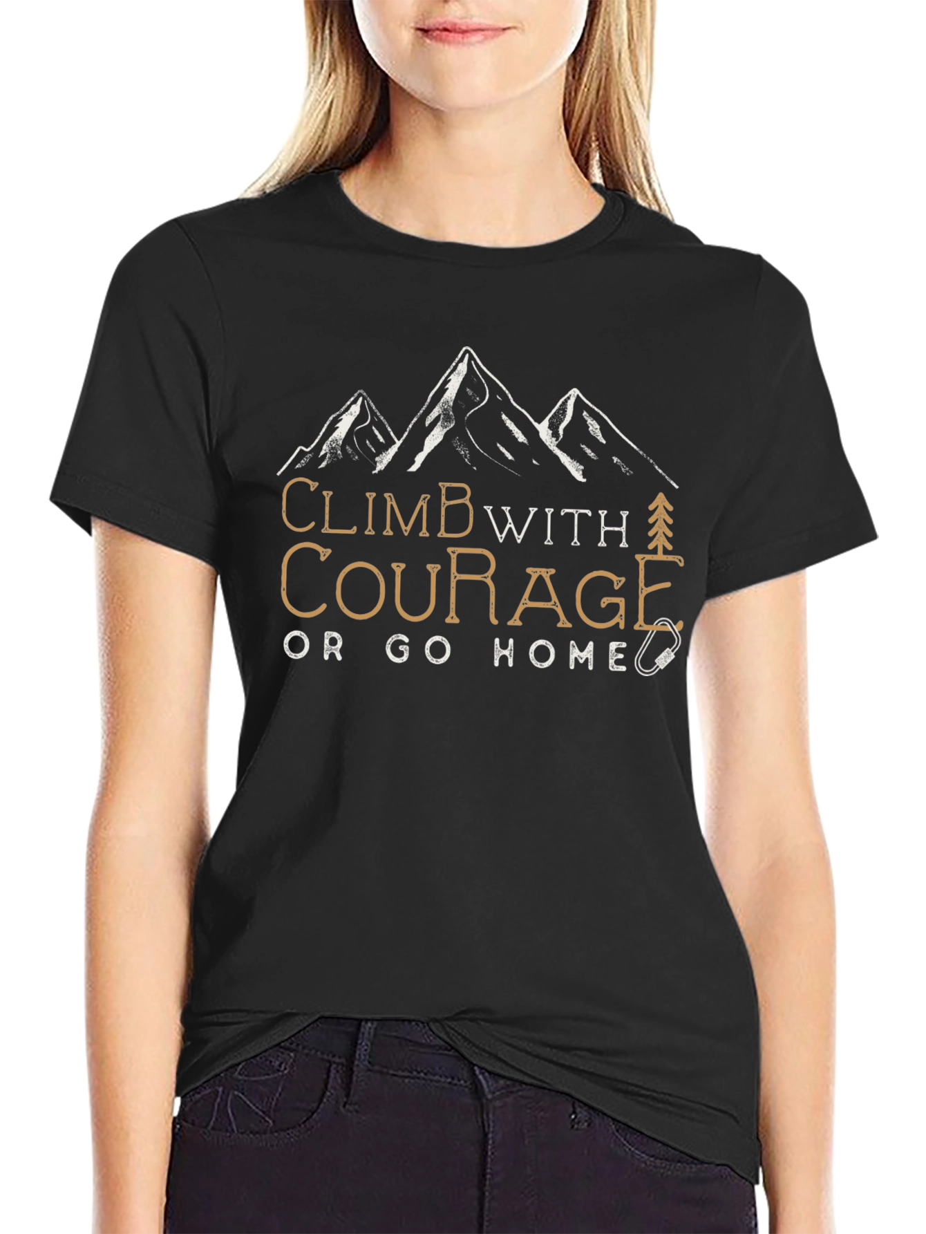 Climb With Courage Graphic Tee - Black