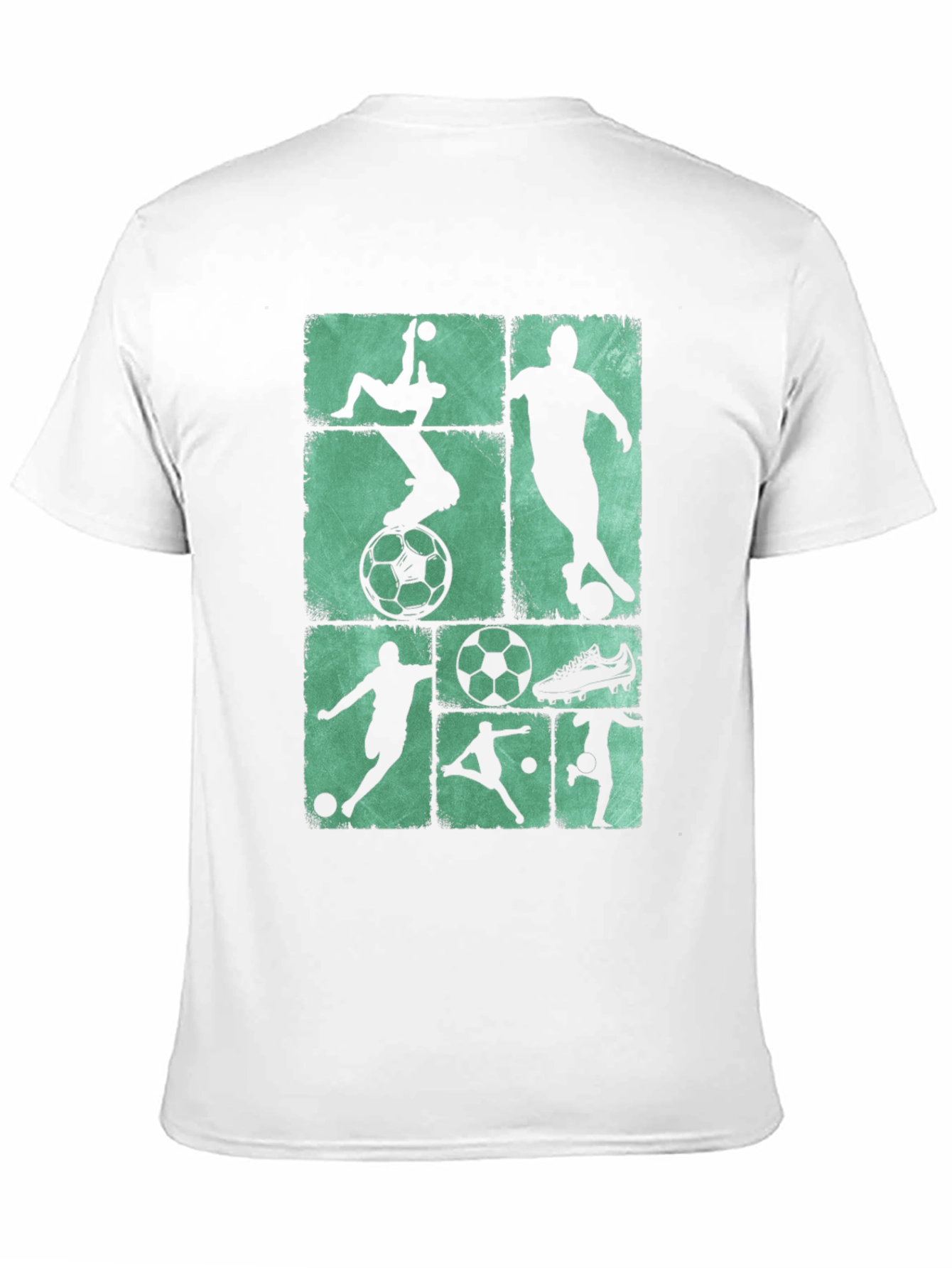 Soccer Silhouette Graphic Tee - Black Cotton Blend