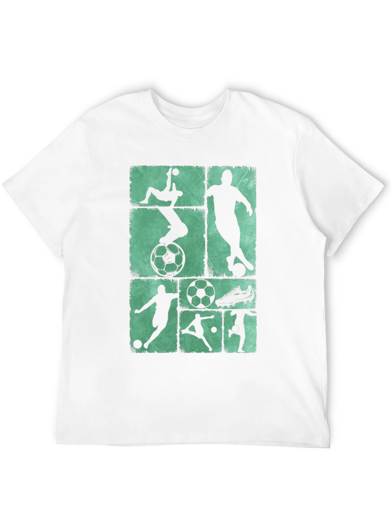 Soccer Silhouette Graphic Tee - Black Cotton Blend
