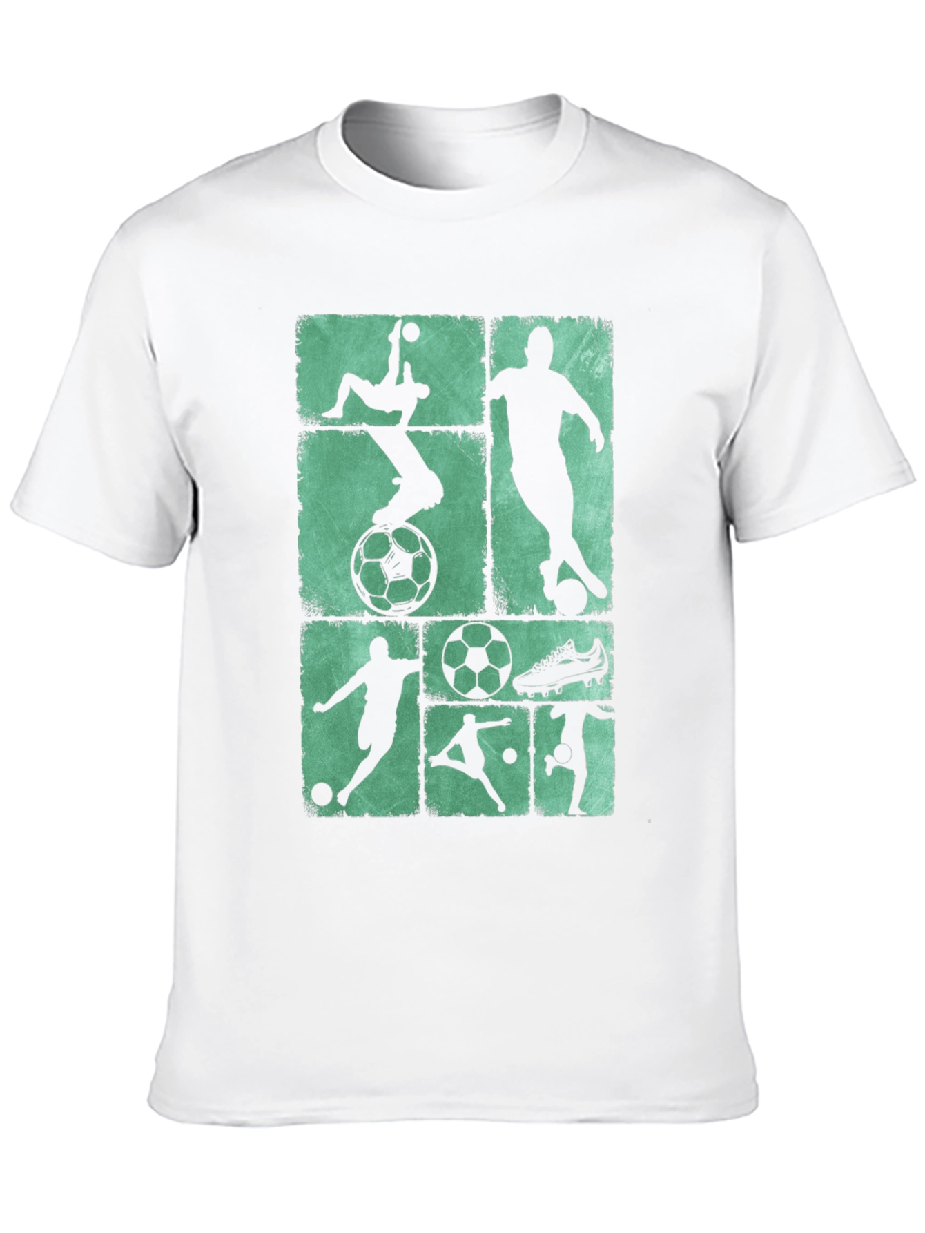 Soccer Silhouette Graphic Tee - Black Cotton Blend