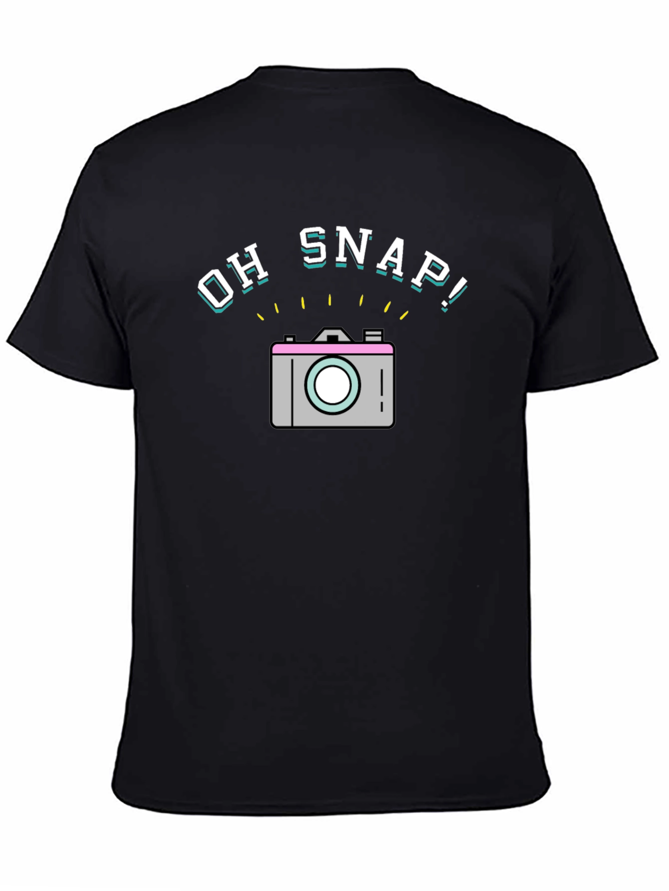 Oh Snap! Graphic Print Black T-Shirt