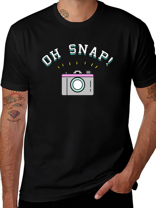 Oh Snap! Graphic Print Black T-Shirt