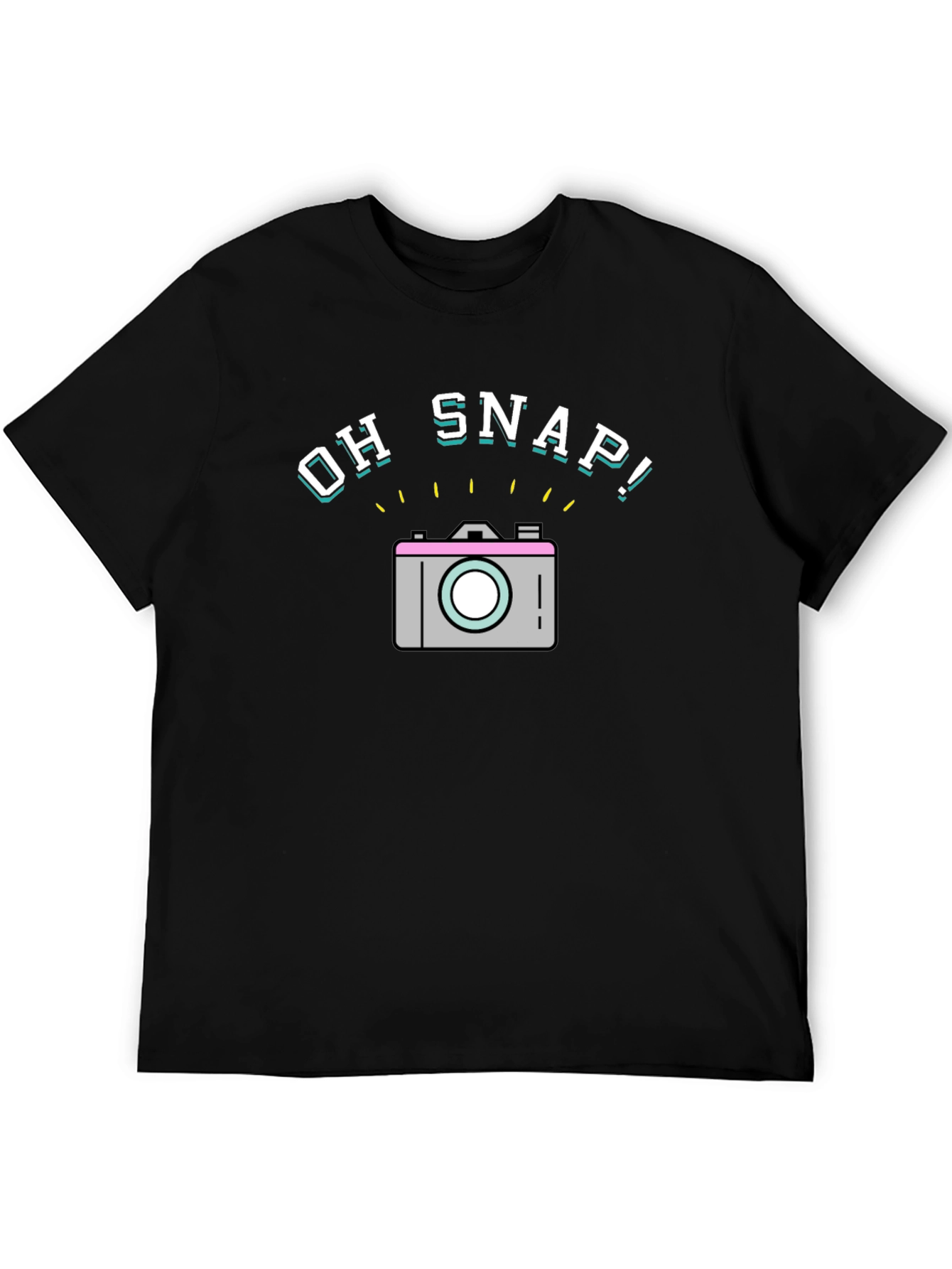 Oh Snap! Graphic Print Black T-Shirt