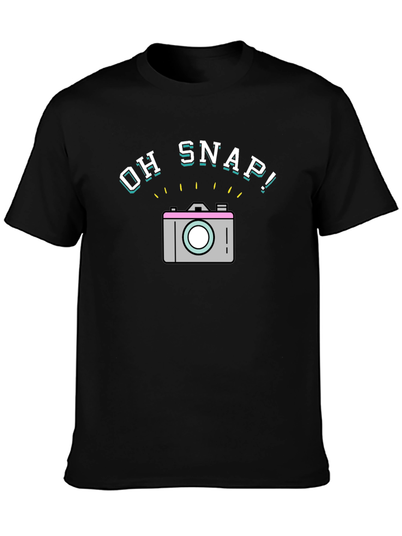 Oh Snap! Graphic Print Black T-Shirt