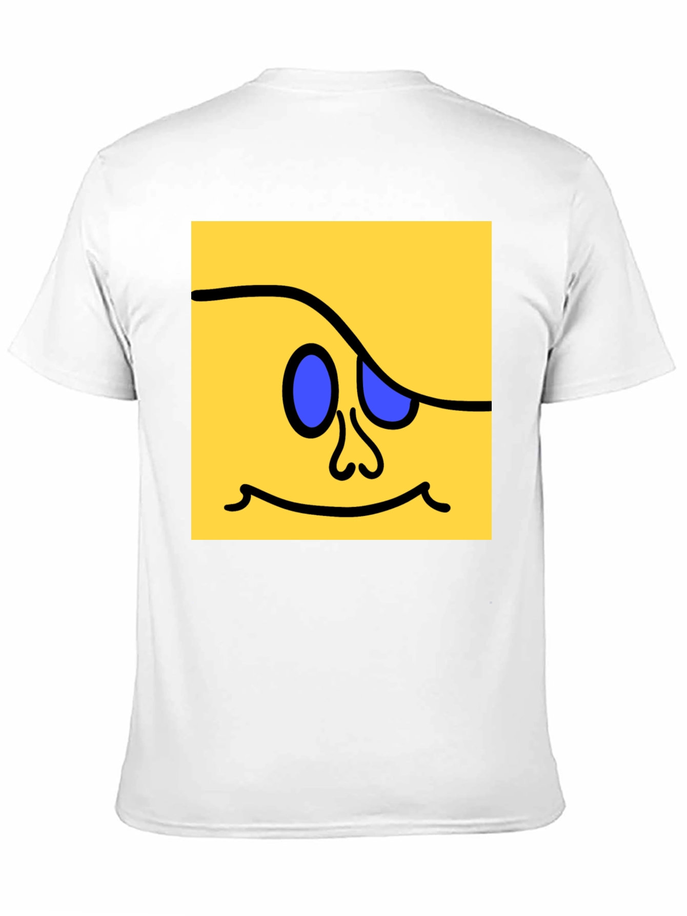 Funky Square Face Graphic Tee - Black Cotton Blend