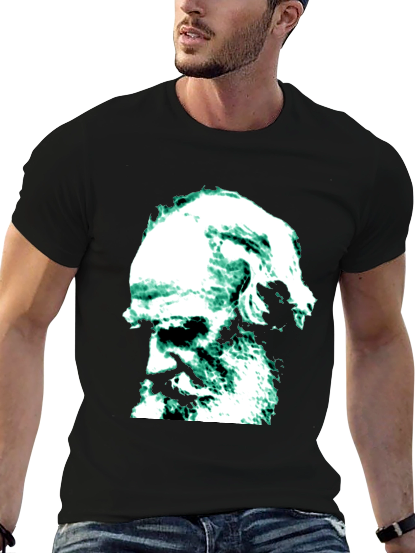 Darwin Graphic T-Shirt - Black Cotton Blend