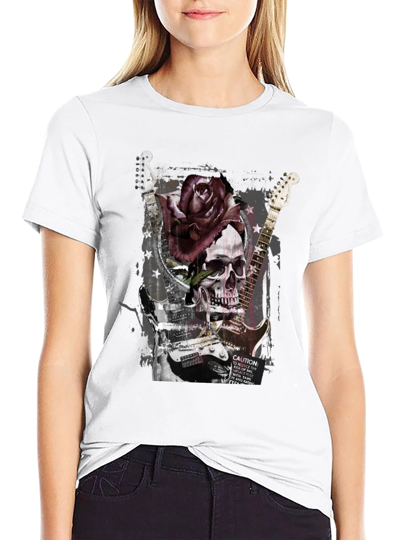 Skull & Rose Graphic T-Shirt