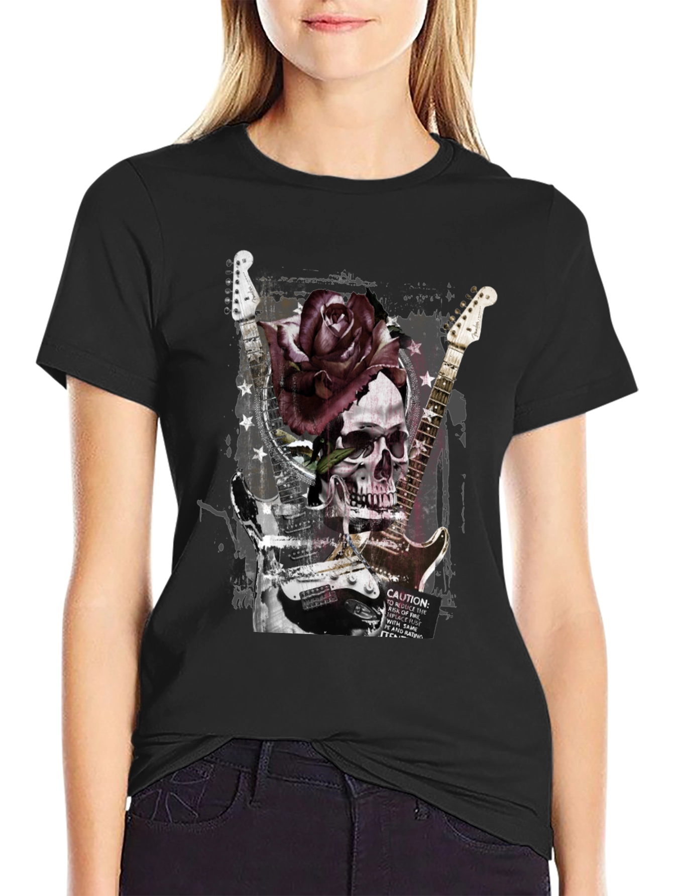 Skull & Rose Graphic T-Shirt