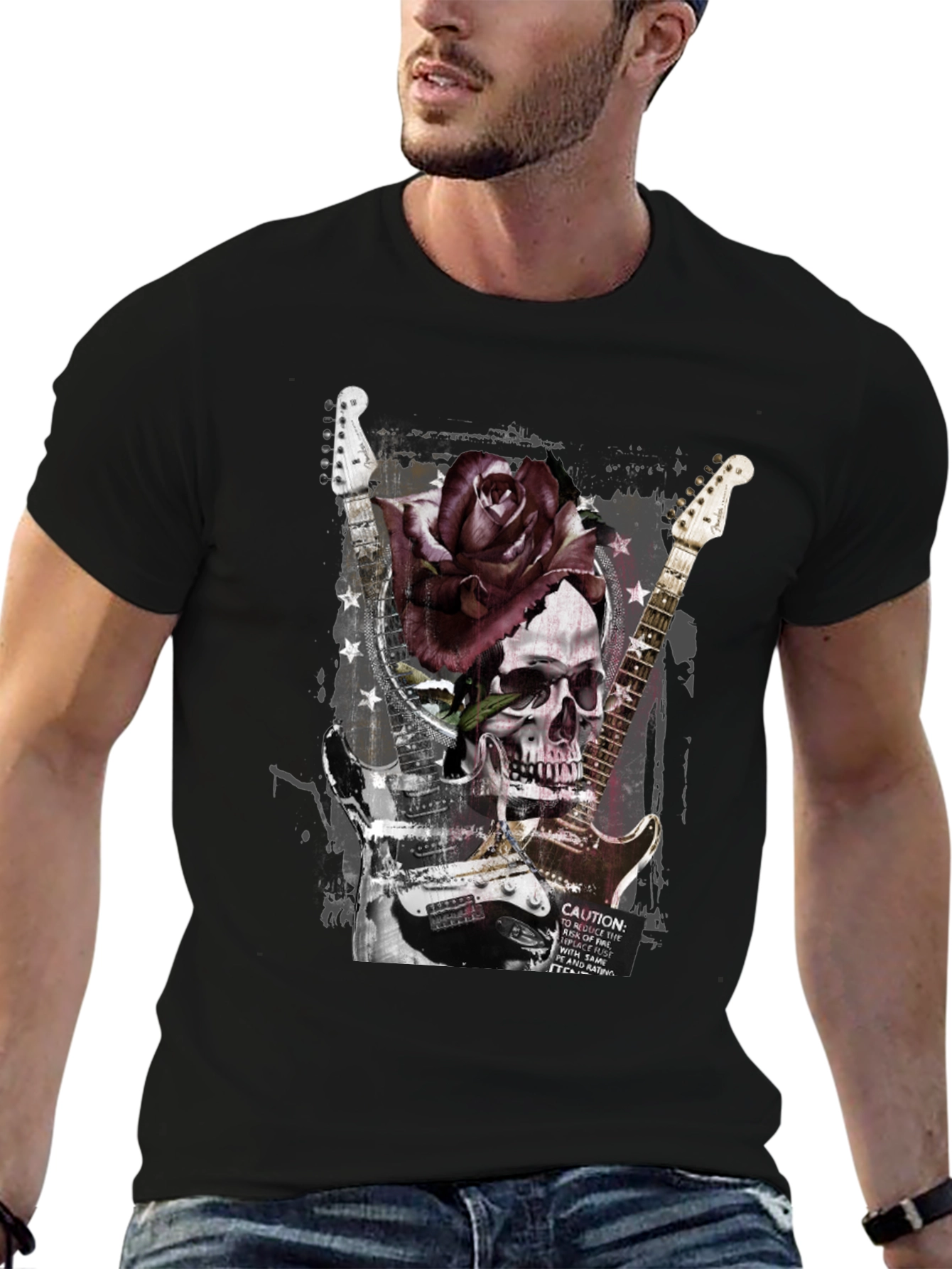 Skull & Rose Graphic T-Shirt