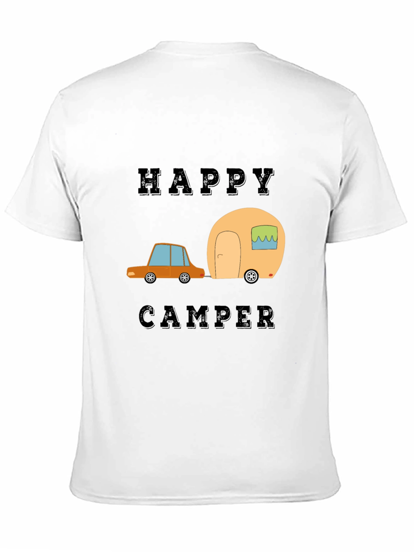 Happy Camper Graphic Tee - Black Cotton