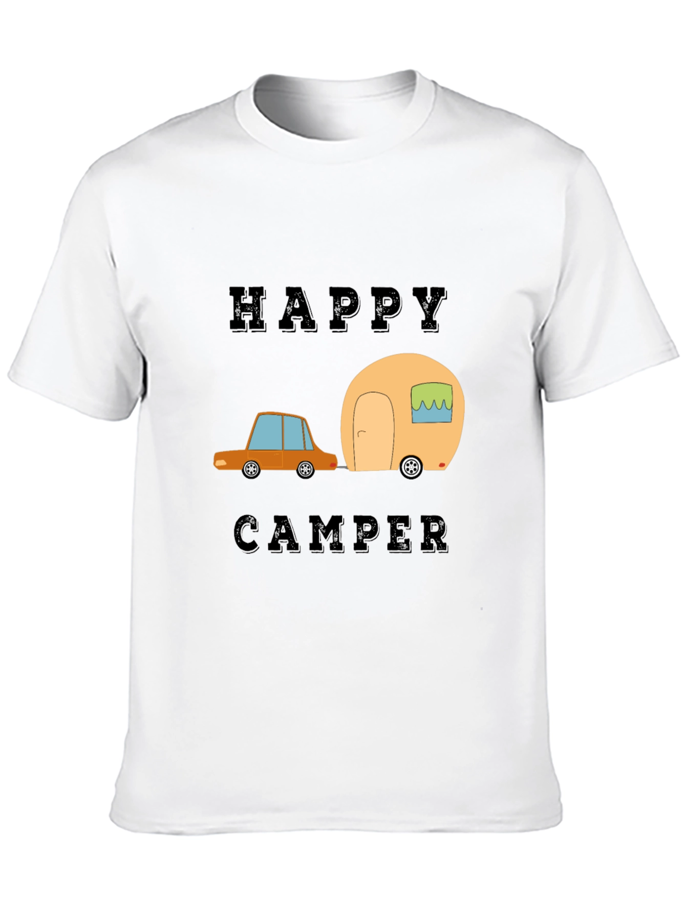 Happy Camper Graphic Tee - Black Cotton