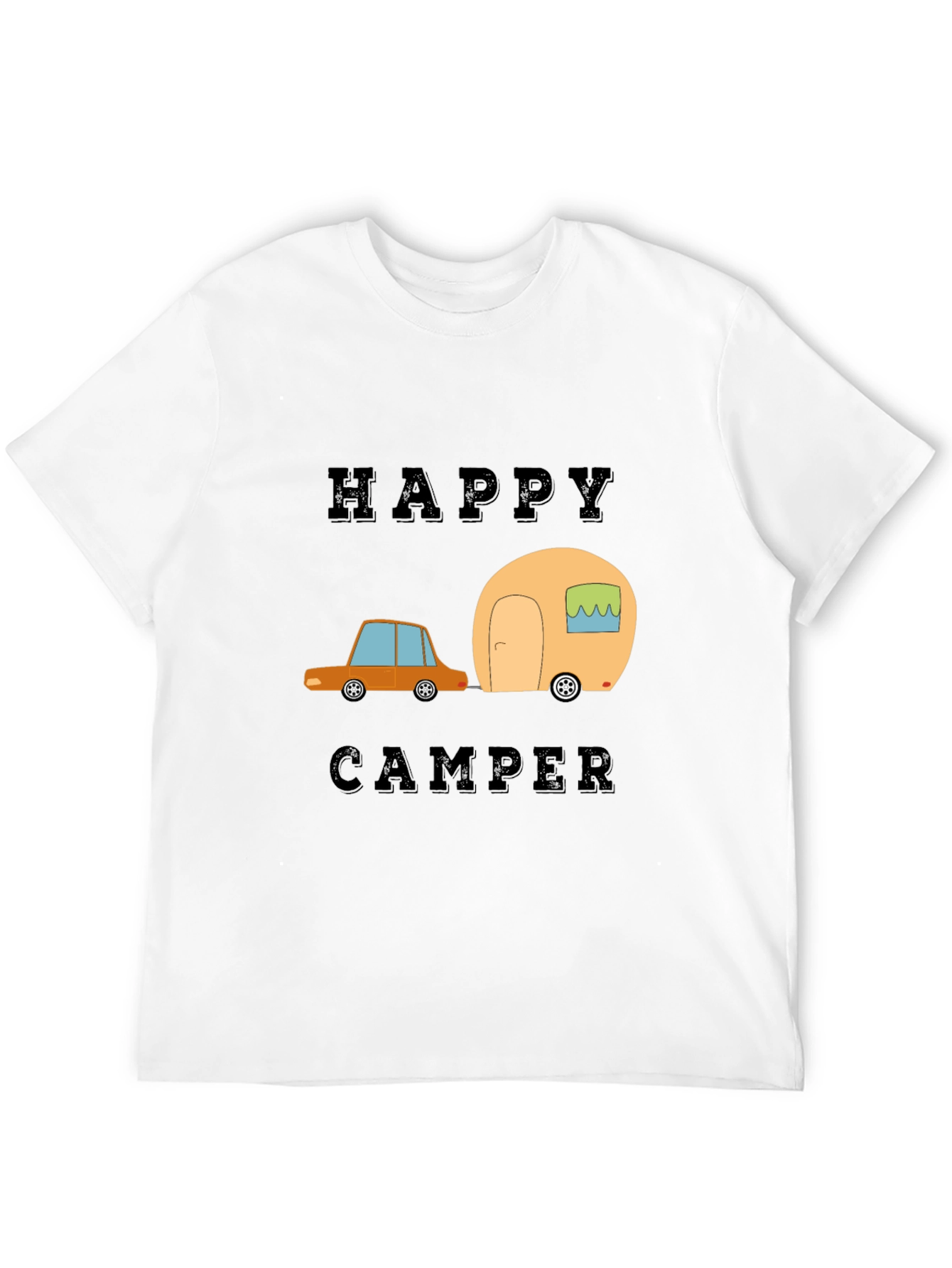 Happy Camper Graphic Tee - Black Cotton