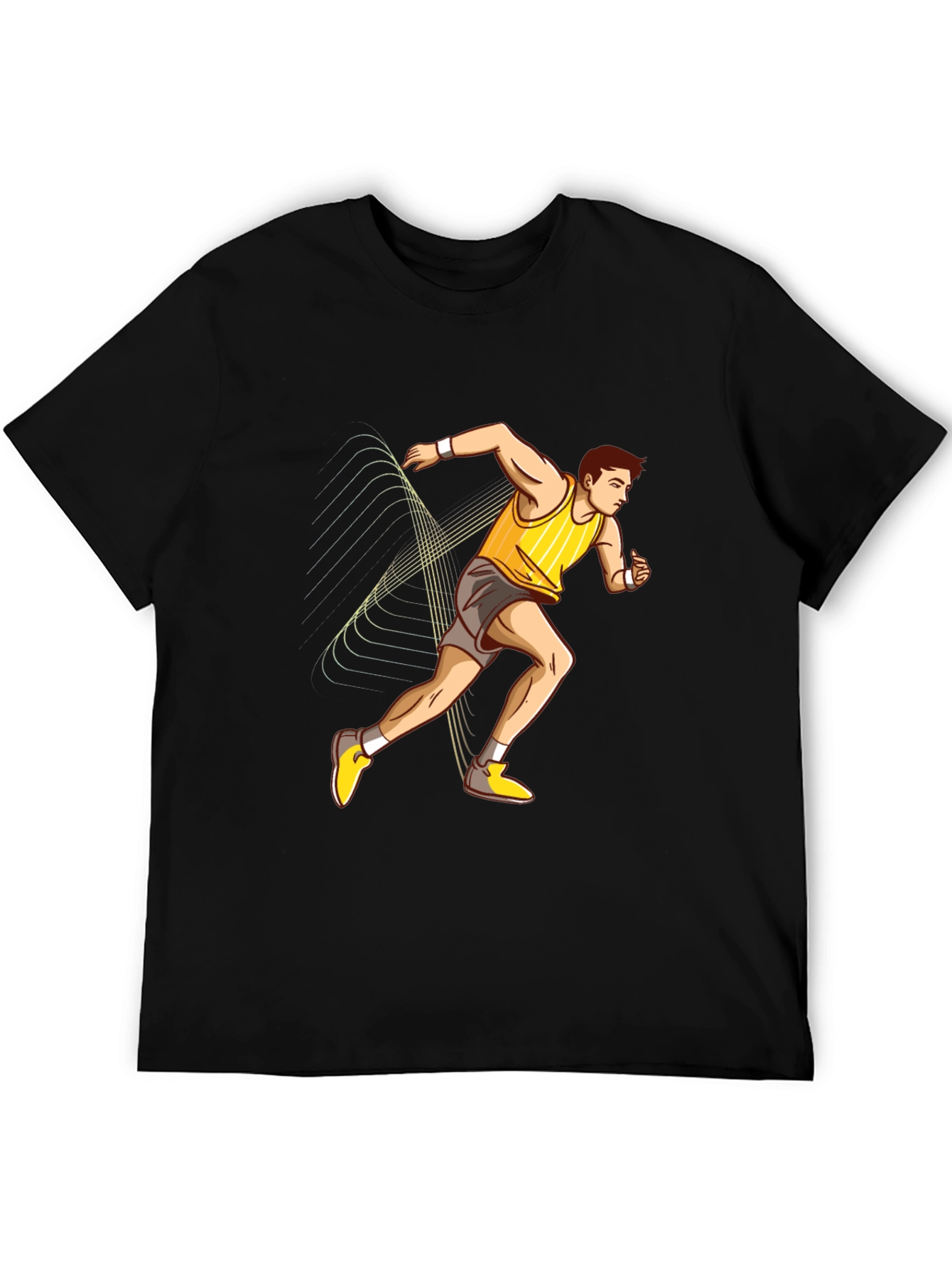 Runner Graphic Print Black T-Shirt