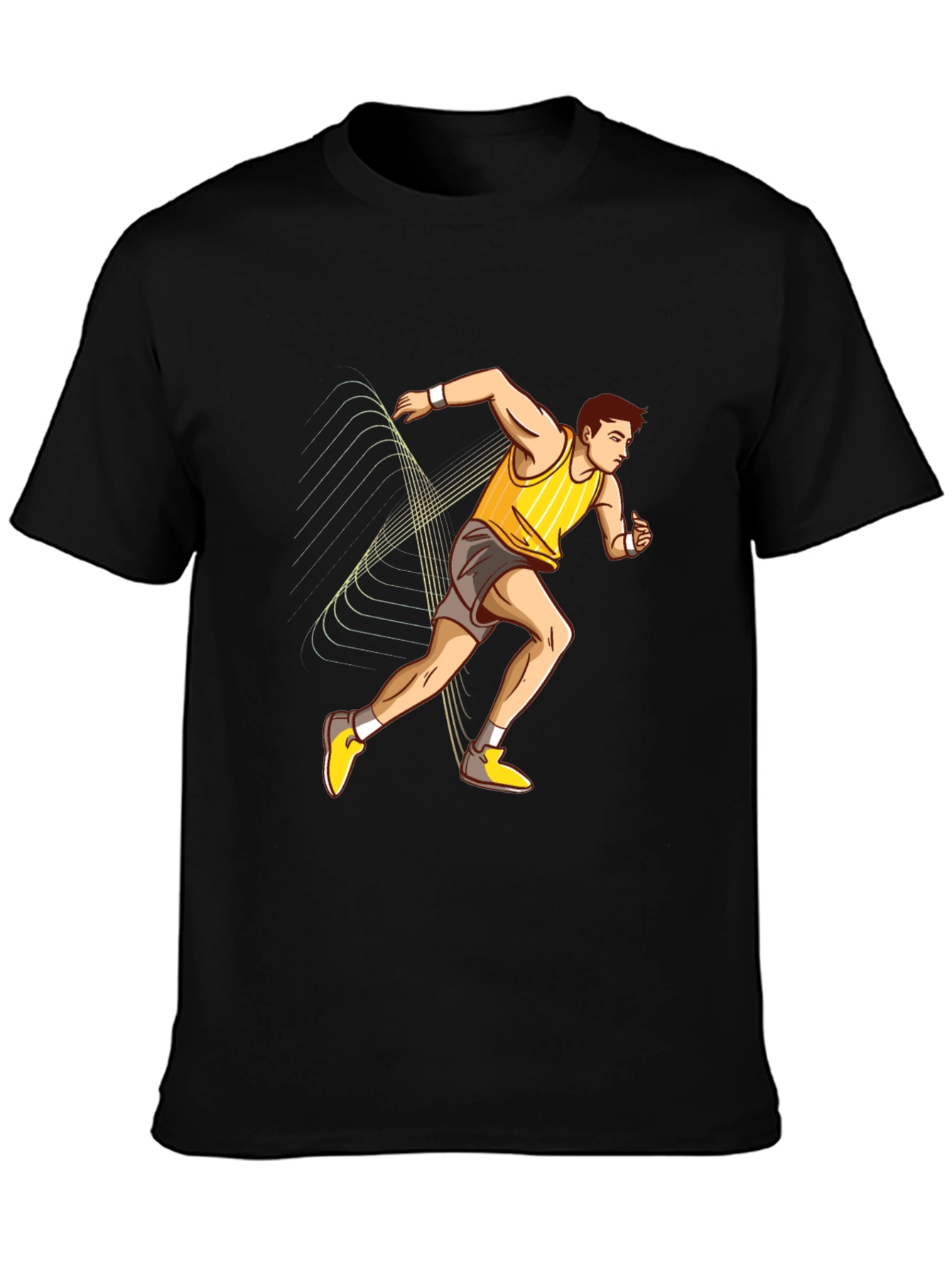 Runner Graphic Print Black T-Shirt