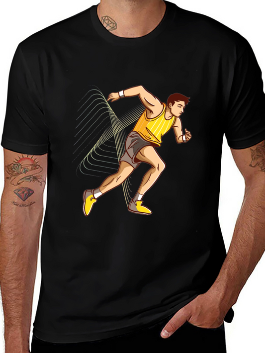 Runner Graphic Print Black T-Shirt