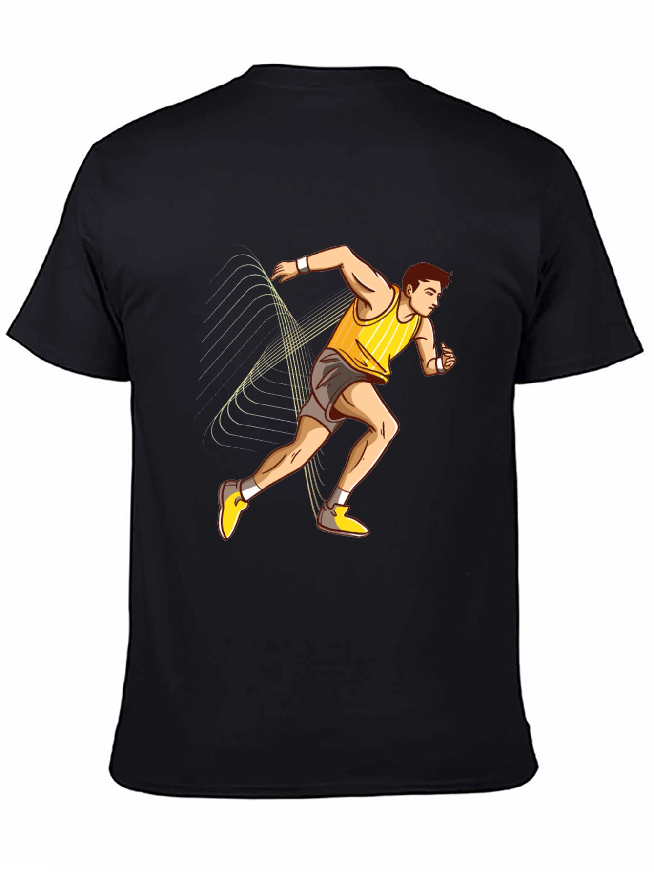 Runner Graphic Print Black T-Shirt