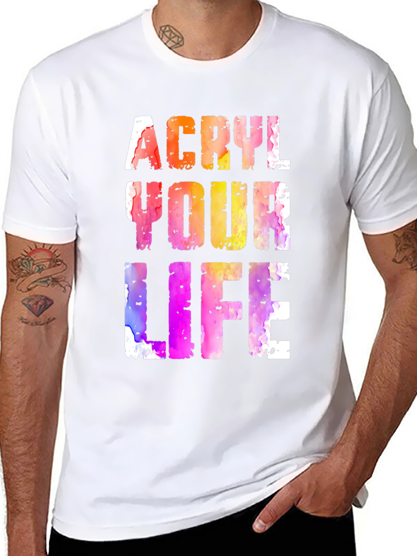 Acryl Your Life Graphic Tee - Unique Artistic Design