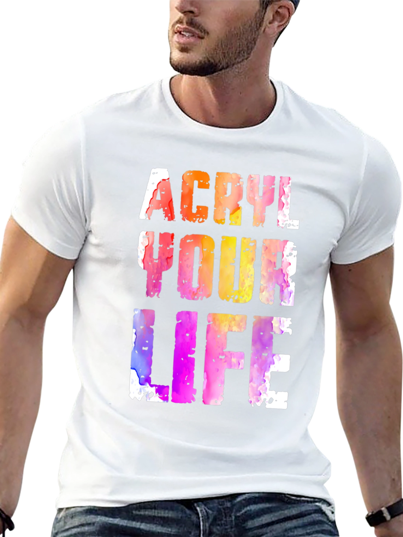 Acryl Your Life Graphic Tee - Unique Artistic Design