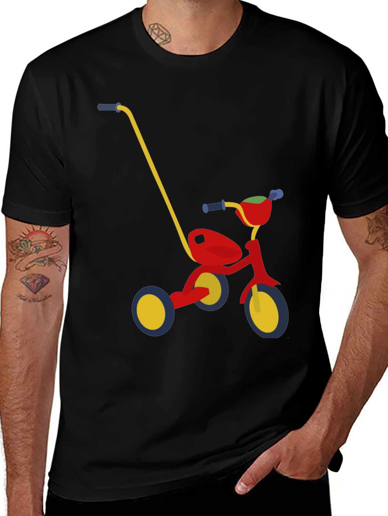 Novelty Tricycle Graphic T-Shirt - Fun Adult Apparel