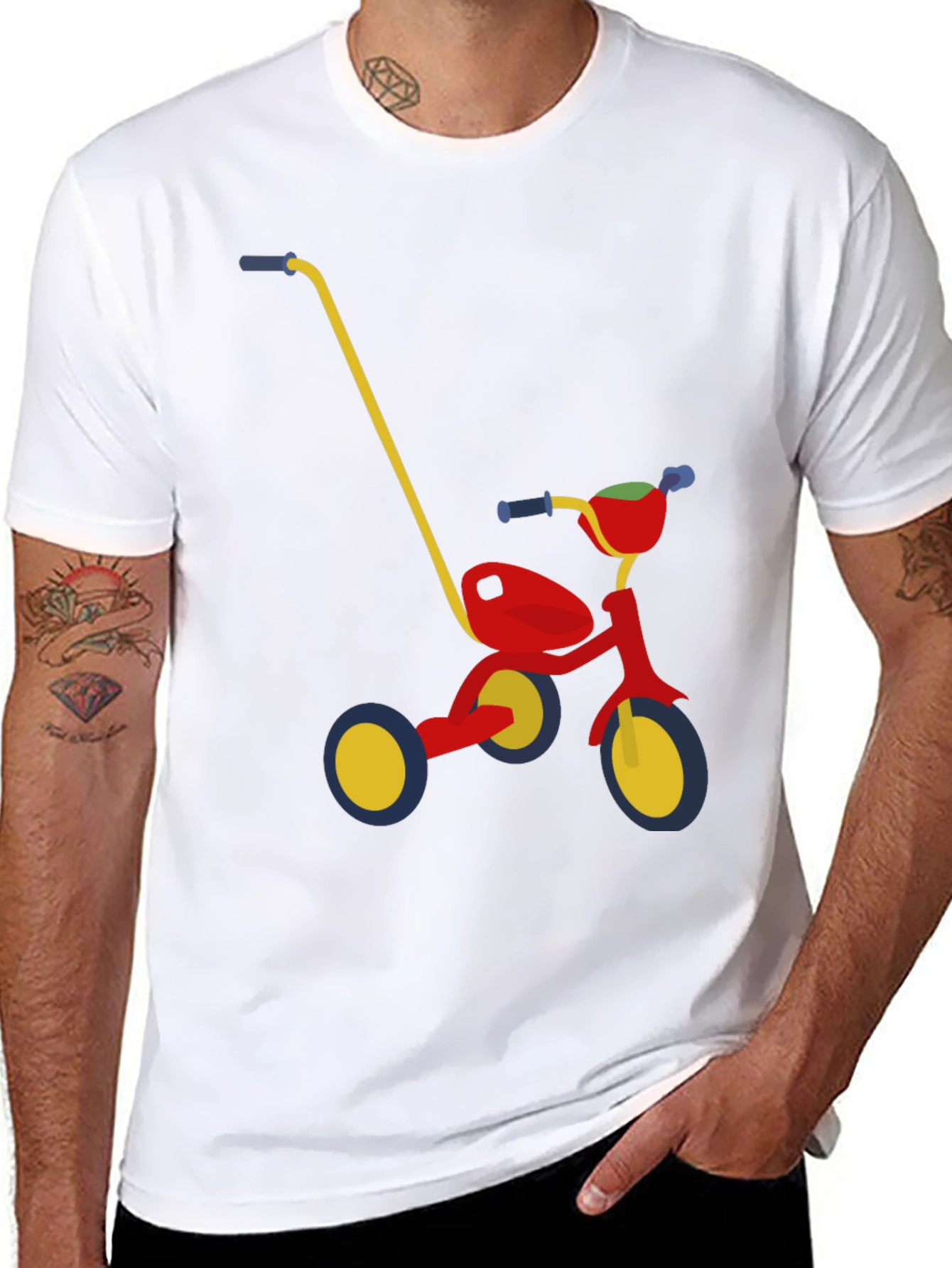 Novelty Tricycle Graphic T-Shirt - Fun Adult Apparel