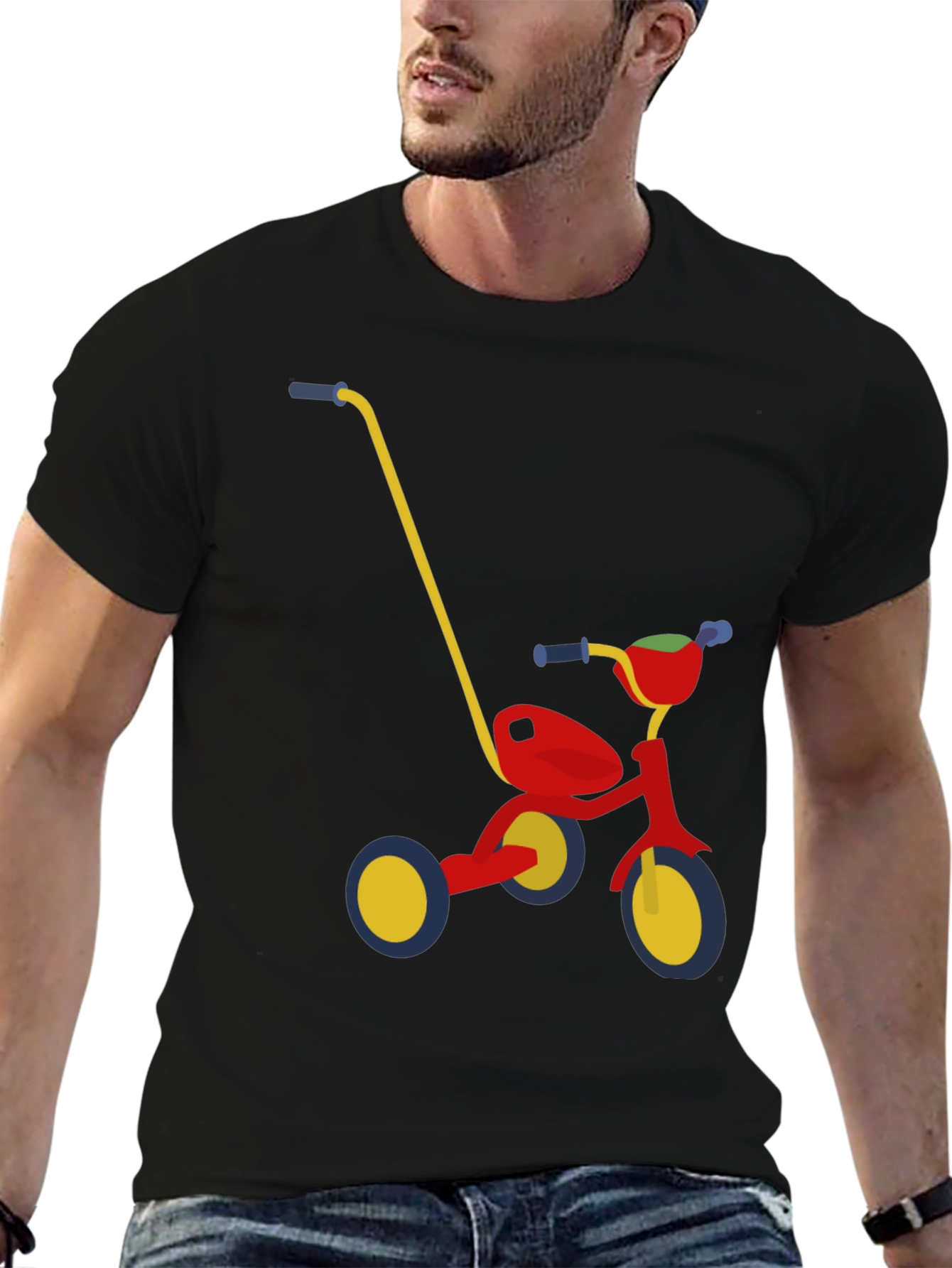 Novelty Tricycle Graphic T-Shirt - Fun Adult Apparel