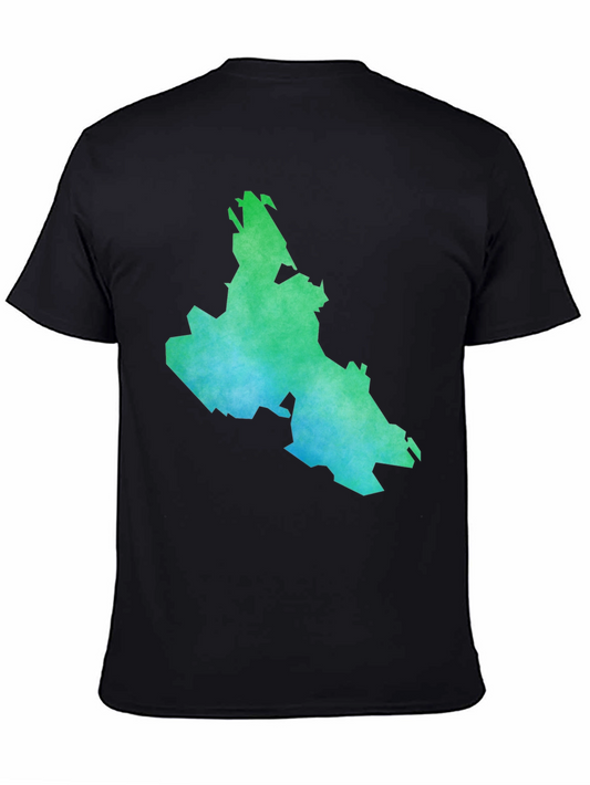 Watercolor Map Graphic Tee - Black Unisex T-Shirt