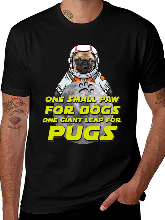 Pug Astronaut T-Shirt - One Small Paw Giant Leap