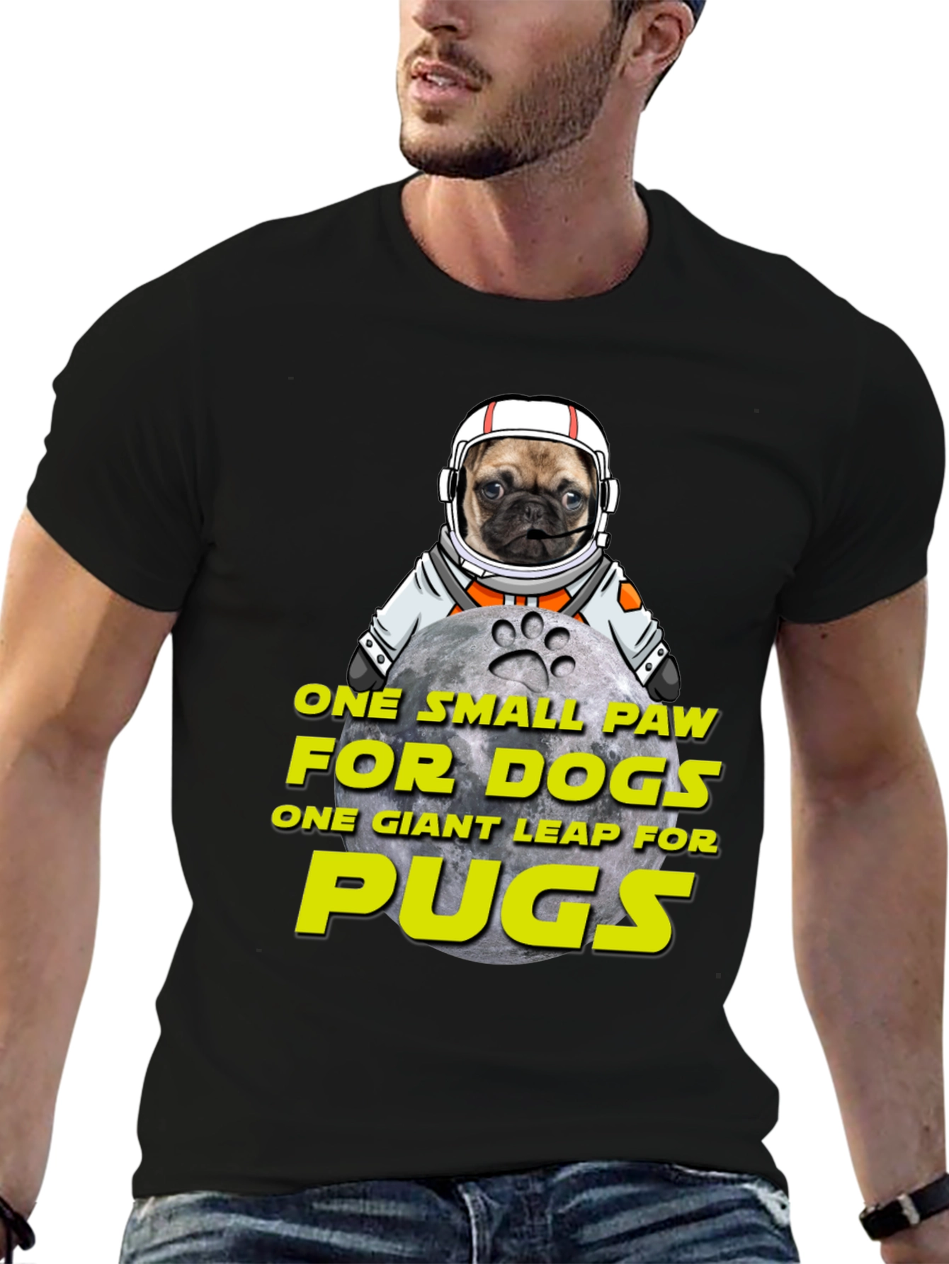 Pug Astronaut T-Shirt - One Small Paw Giant Leap