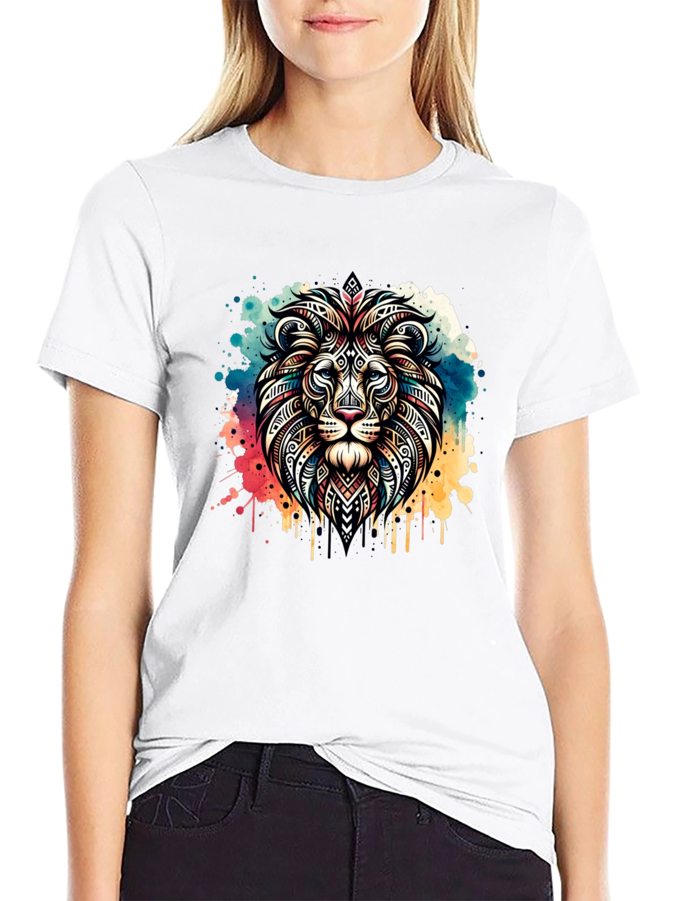 Lion Head Graphic Tee - Mens Black T-Shirt