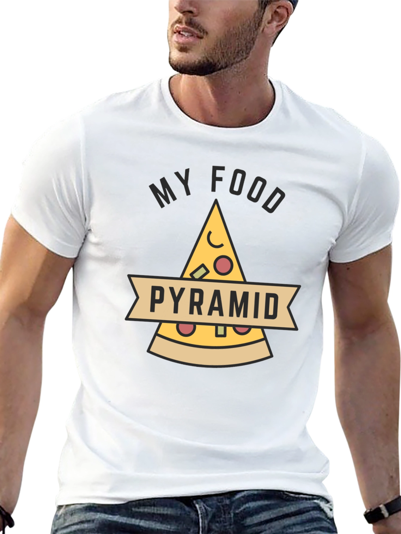 Pizza Food Pyramid Funny Graphic Tee