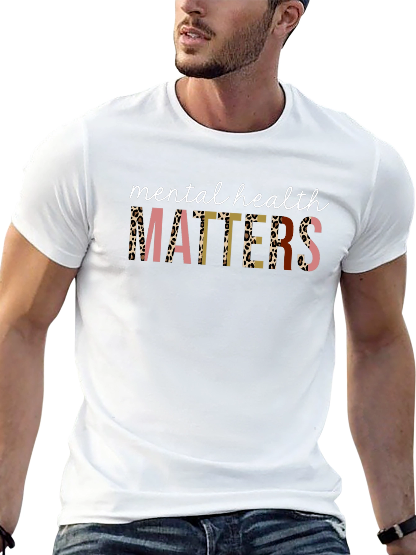 Mental Health Matters Leopard Print Graphic Tee