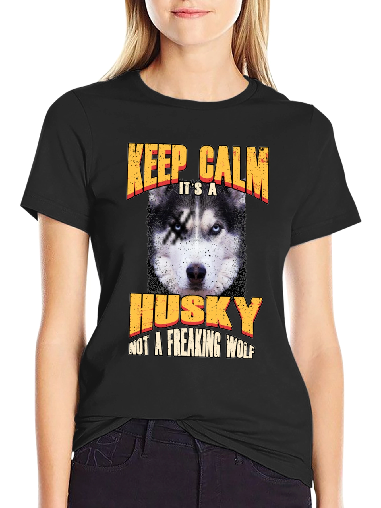 Keep Calm Husky T-Shirt - Novelty Dog Lover Tee