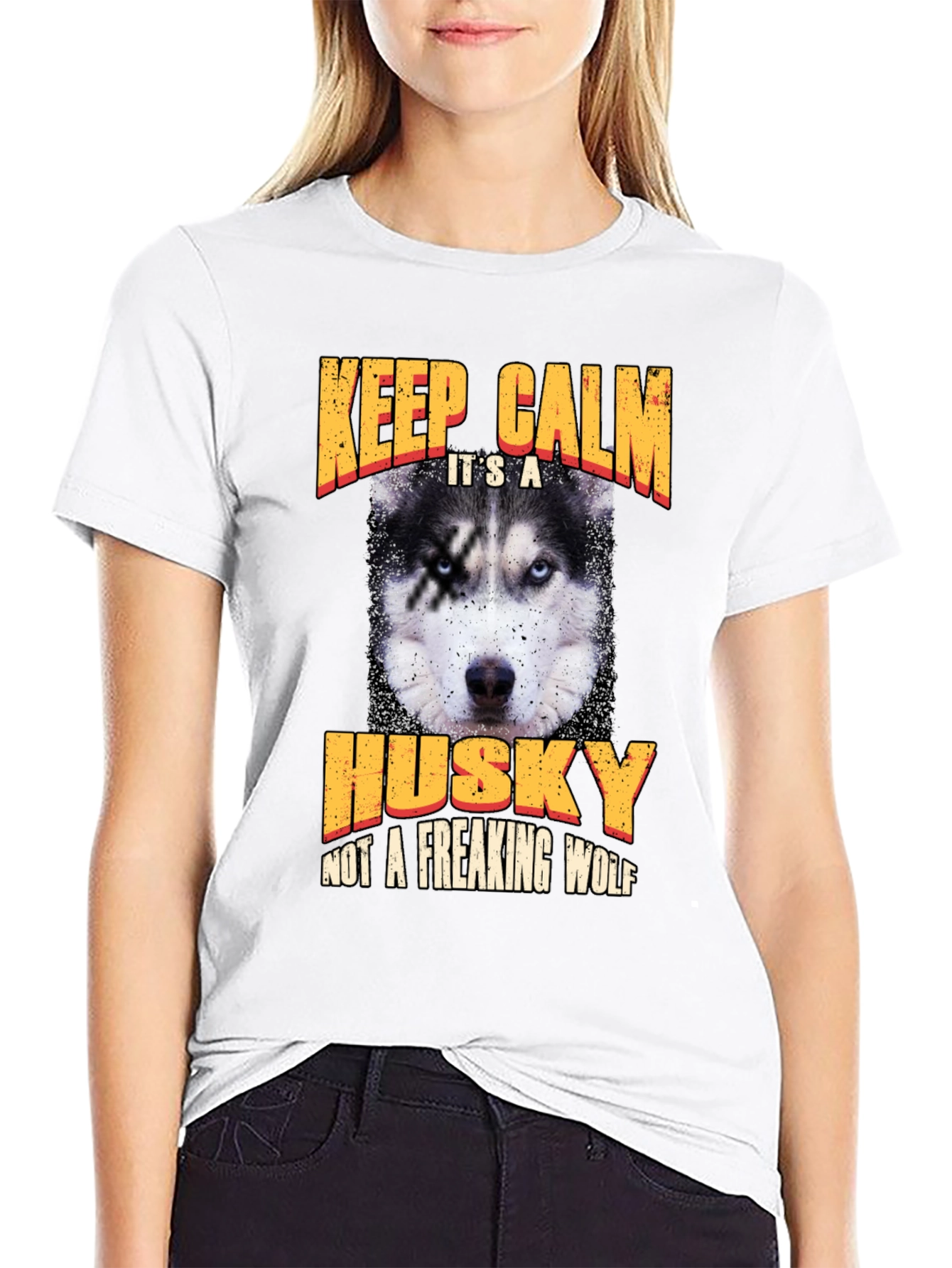 Keep Calm Husky T-Shirt - Novelty Dog Lover Tee