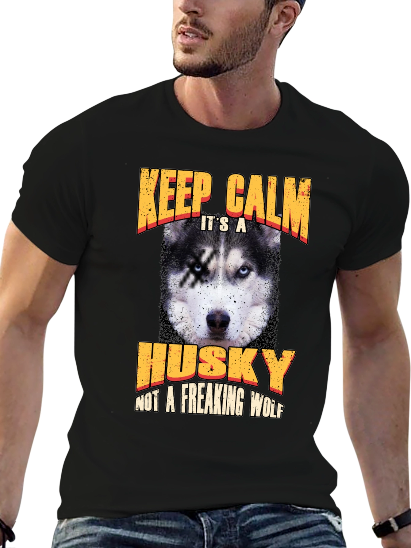Keep Calm Husky T-Shirt - Novelty Dog Lover Tee