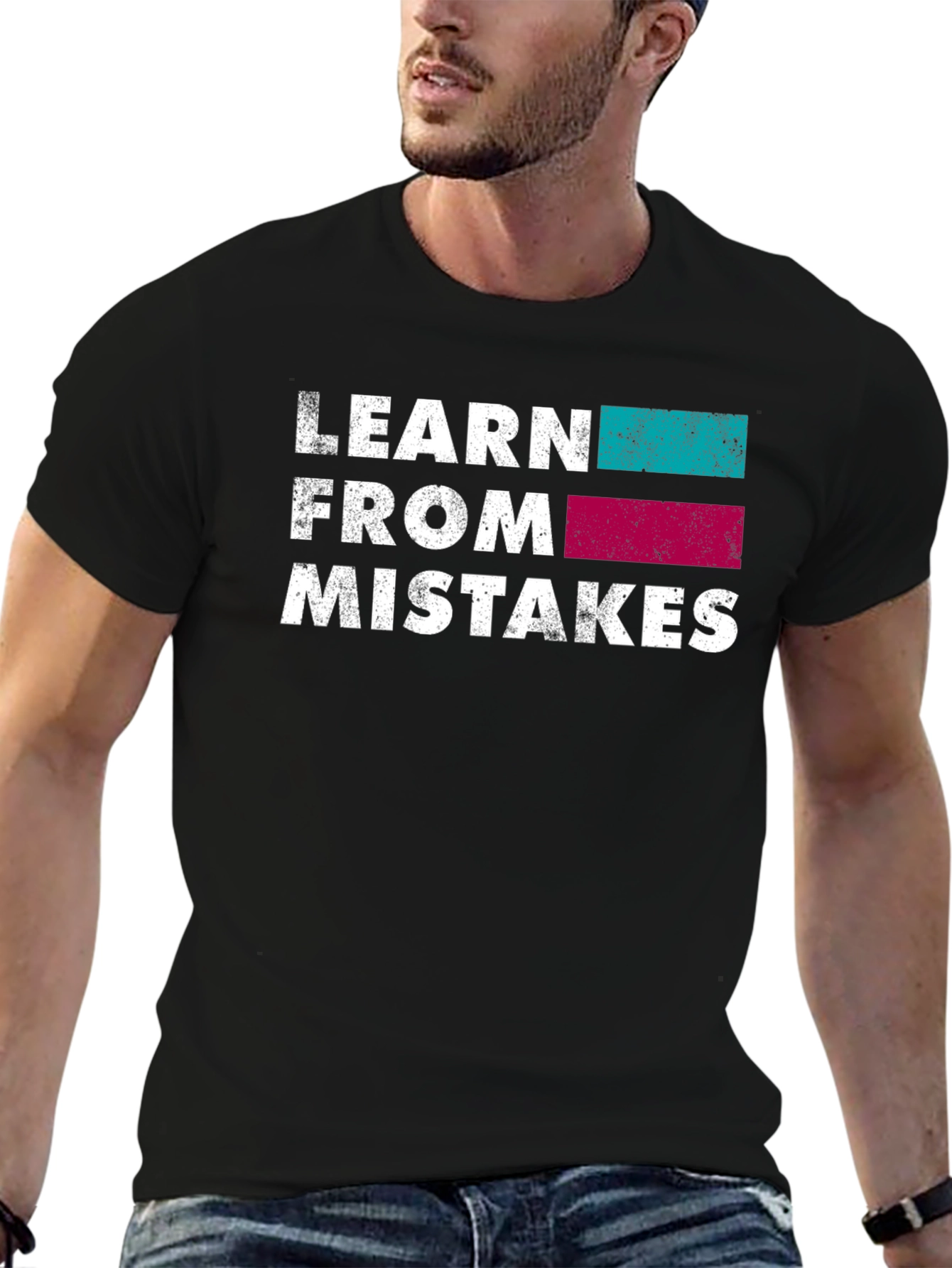 Learn From Mistakes Graphic T-Shirt - Black