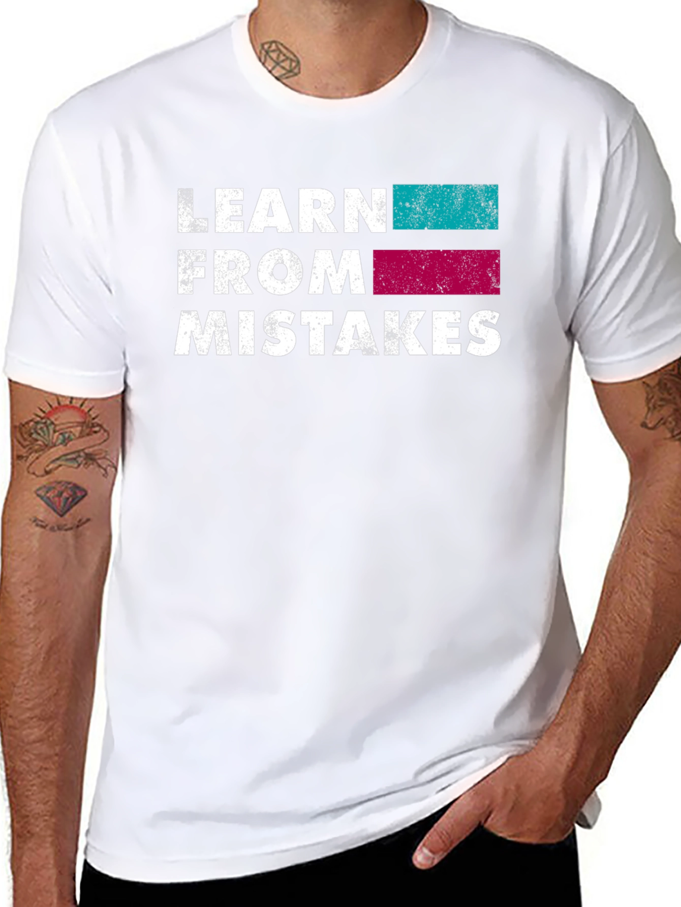 Learn From Mistakes Graphic T-Shirt - Black