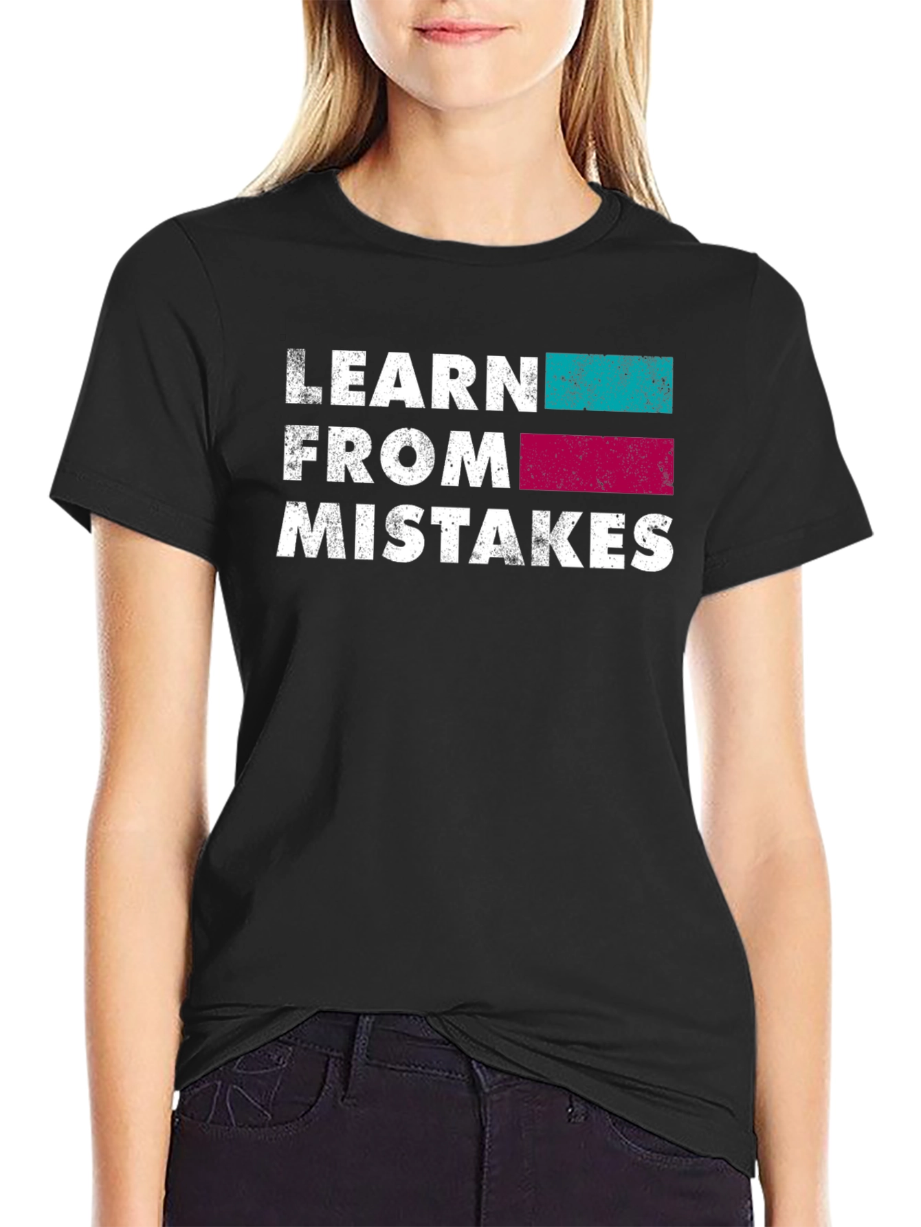 Learn From Mistakes Graphic T-Shirt - Black