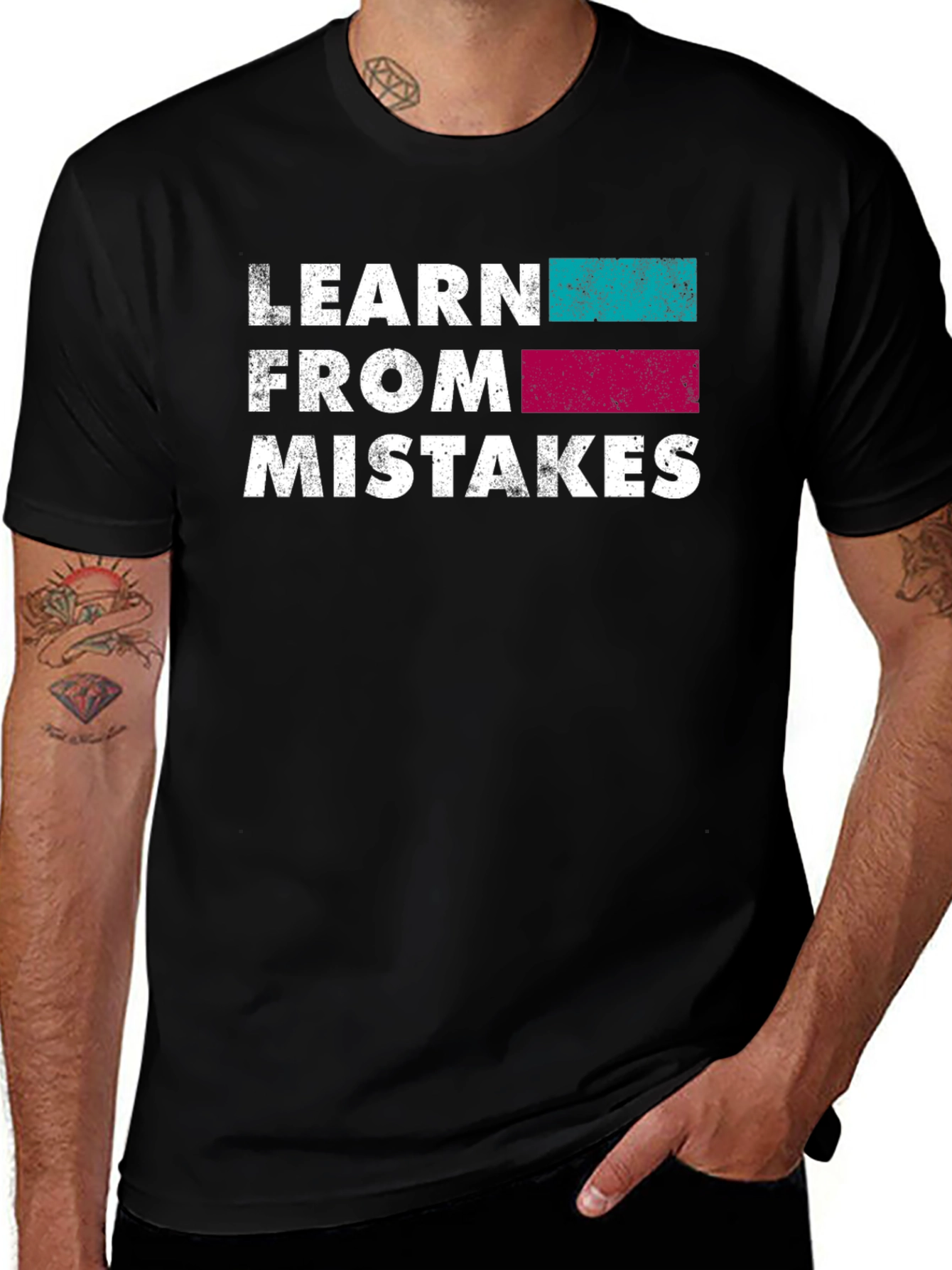 Learn From Mistakes Graphic T-Shirt - Black