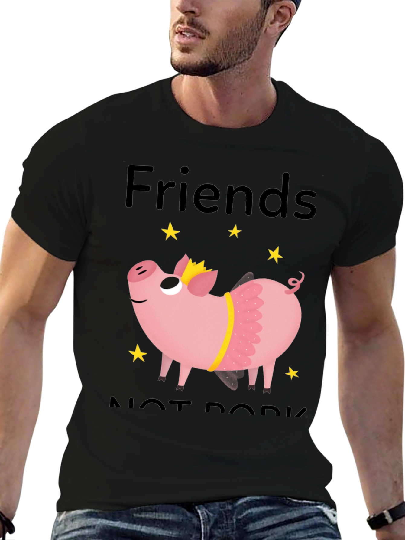 Friends Not Pork T-Shirt - Cute Pig Design