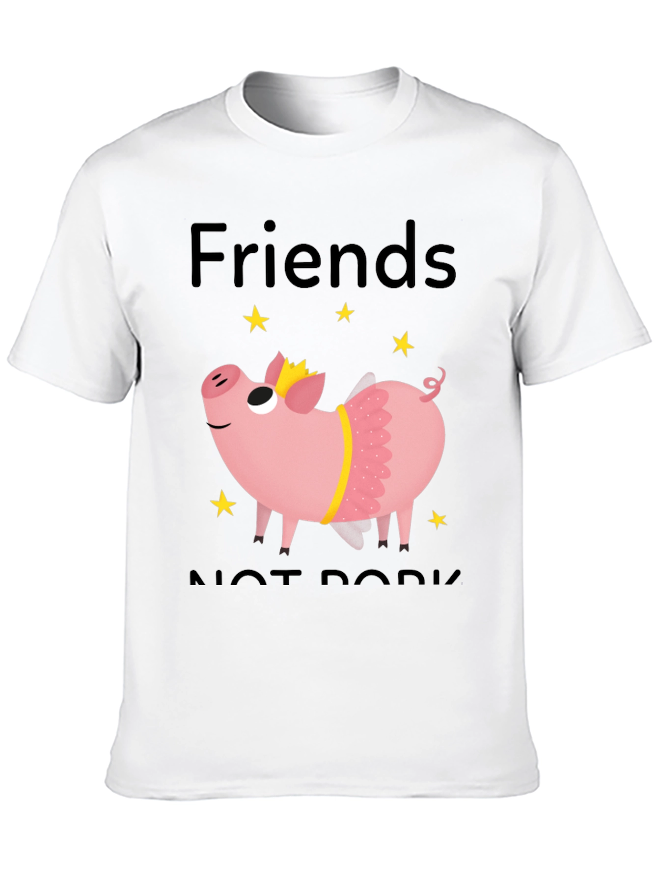 Friends Not Pork T-Shirt - Cute Pig Design