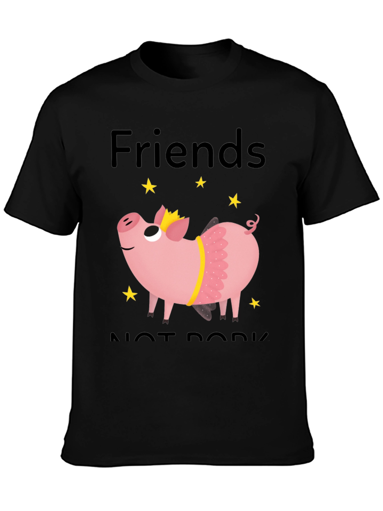 Friends Not Pork T-Shirt - Cute Pig Design