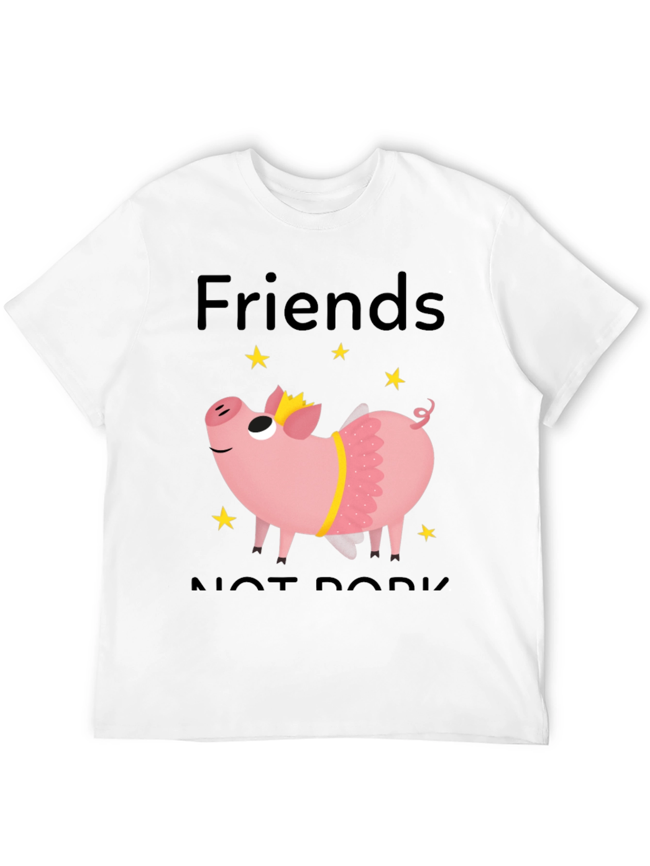 Friends Not Pork T-Shirt - Cute Pig Design