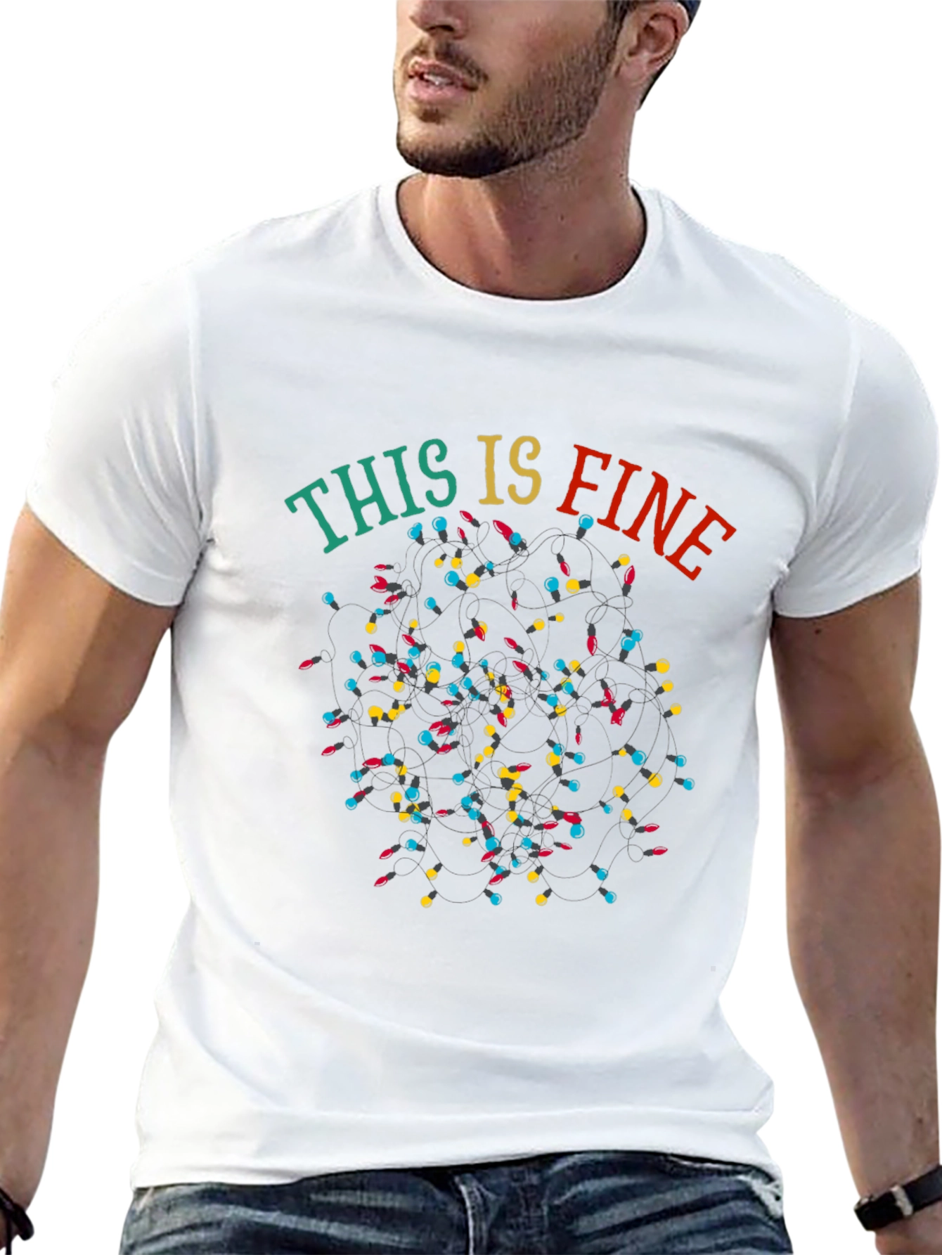This Is Fine Christmas Lights T-Shirt