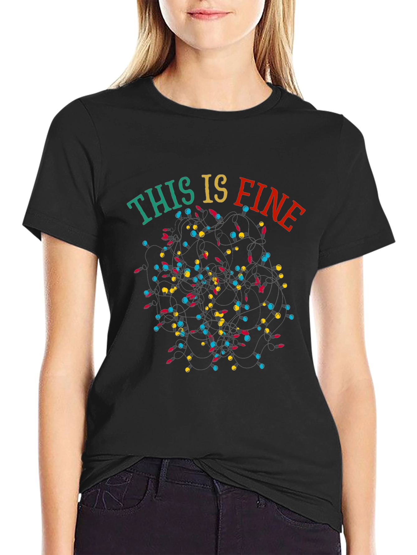 This Is Fine Christmas Lights T-Shirt