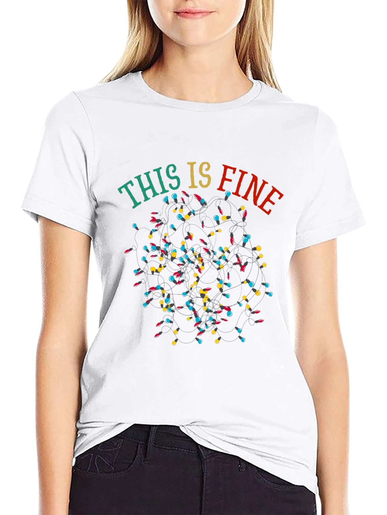 This Is Fine Christmas Lights T-Shirt