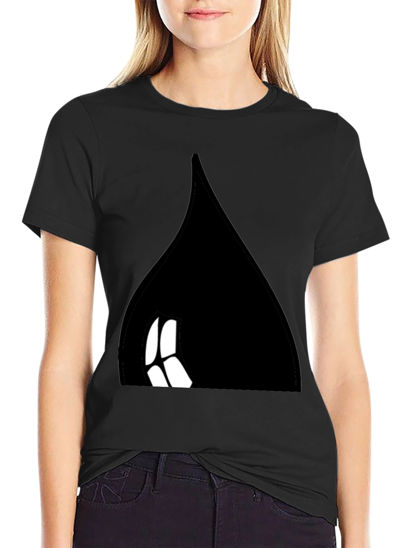 Black Tee with Abstract Design