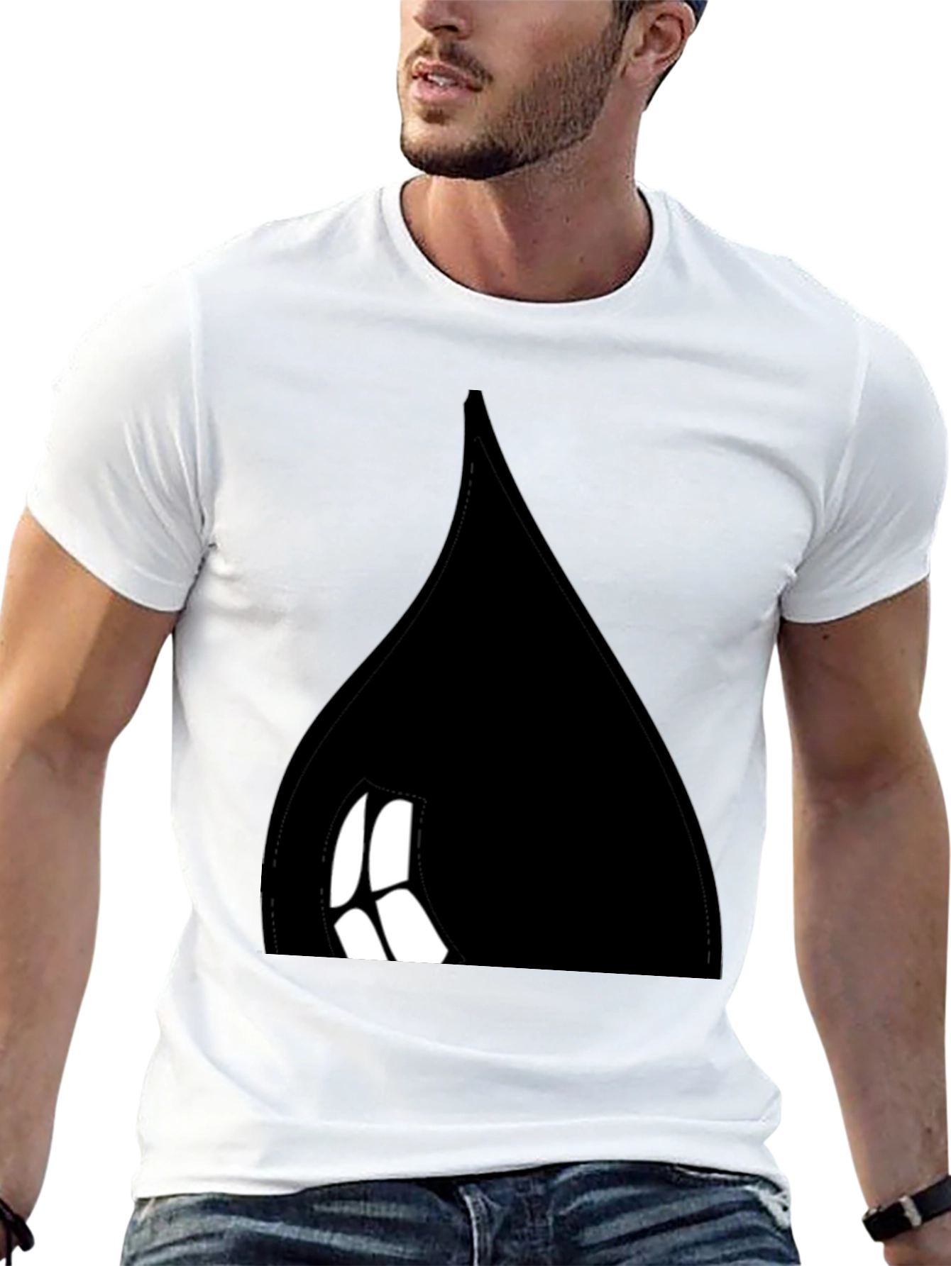 Black Tee with Abstract Design