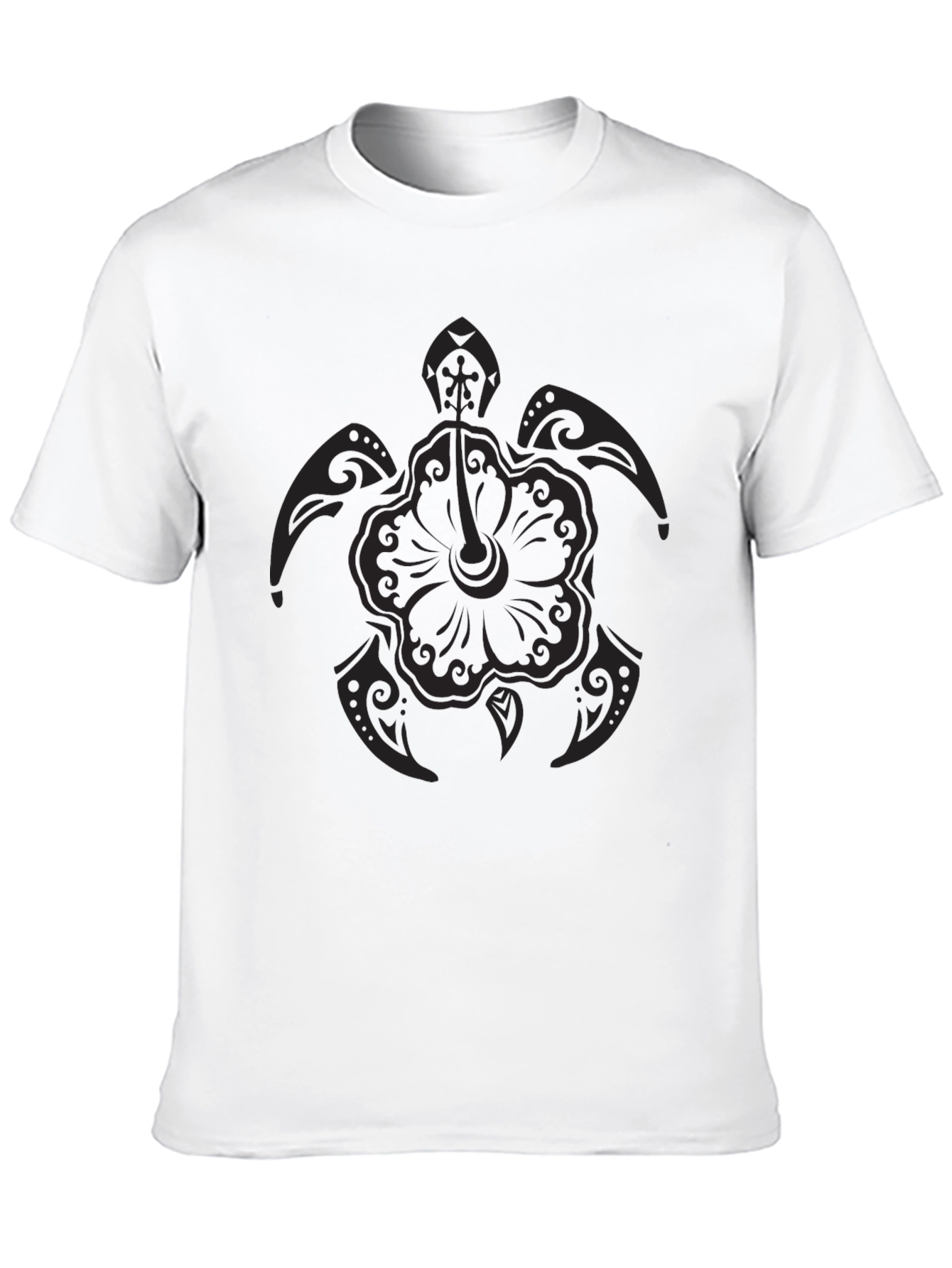 Black Turtle Hibiscus Graphic T-Shirt