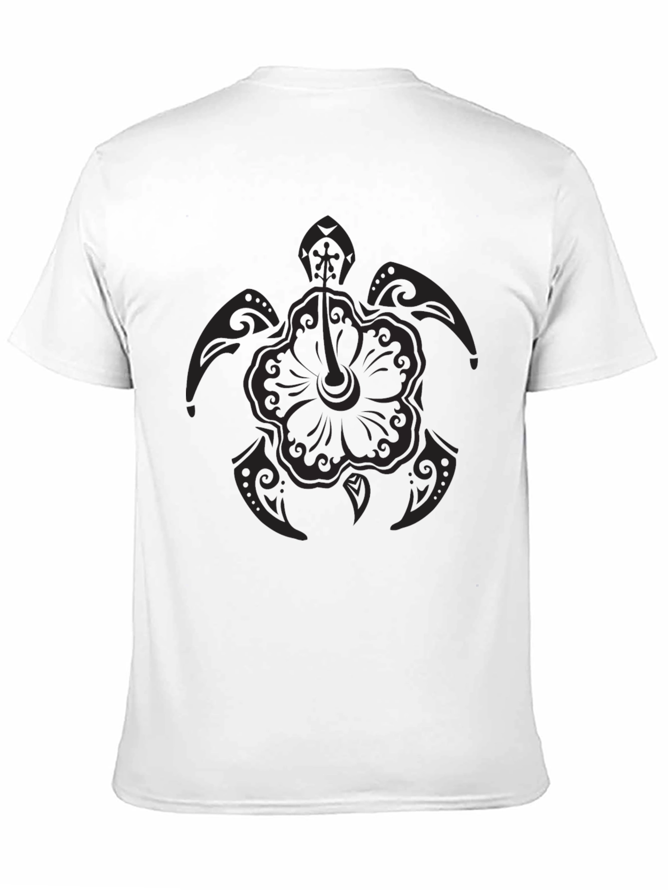 Black Turtle Hibiscus Graphic T-Shirt