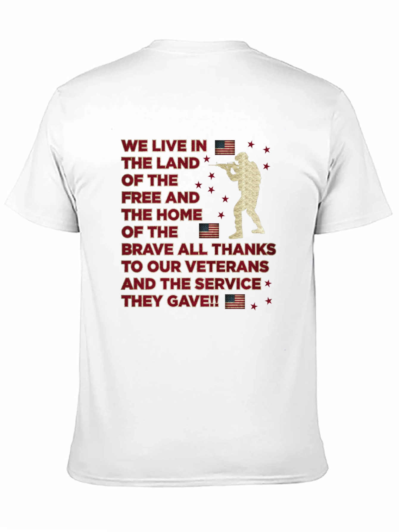 Patriotic Veteran T-Shirt - Land of the Free